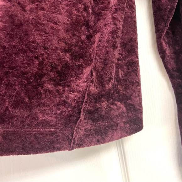 Free People Milan Crushed burned Velvet boho soft sweatshirt Burgundy size XS - Picture 5 of 10